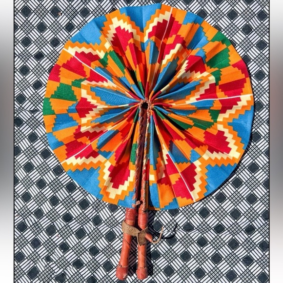 Other - African kente print hand fan